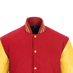 2026 Latest Design Good Material Wool Body Polyester/Cotton Sleeves Stand Front Soft Fitted Varsity College <b>Baseball</b> <b>Jacket</b> <b>for</b> - Product Image 5