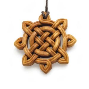 SMART FOR WOMEN HOMMES NATUREL GRAND BOHO TRIBAL SONO Pendentif en BOIS sur cordon réglable Collier fait main - Product Image 5