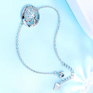 Sterling <b>Silver</b> Tree of Life Crystal <b>Bracelet</b> Elegant <b>Bangle</b> Design with Dazzling Touch - Product Image 1