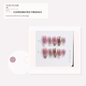 <span class=keywords><strong>Uñas</strong></span> Postizas Hechas a Mano, Medianas, Almendradas, <span class=keywords><strong>Color</strong></span> <span class=keywords><strong>Lila</strong></span> <span class=keywords><strong>Rosa</strong></span> Degradado, Punta Francesa Blanca, Corazón Dorado <span class=keywords><strong>Rosa</strong></span>, para Mujer, 10 Piezas - Product Image 4