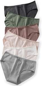 <b>Womens</b> Cotton Hipster <b>Underwear</b> Panties Briefs Mid-Rise Breathable Soft Comfort Fit Solid Color Everyday Innerwear - Product Image 2