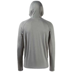 Unisex Sublimation Anti-UV <b>Long</b> <b>Sleeve</b> Hooded Shirt Solid Color Fishing Wear Breathable Quick Dry Polyester Adult Pullover <b>Top</b> - Product Image 3