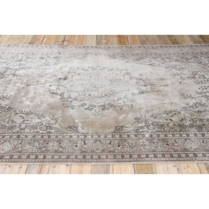 Vintage 7.1x11.2 ft Rug, Turkish Oversize Rug, <b>Brown</b> Floral Rug - Product Image 3