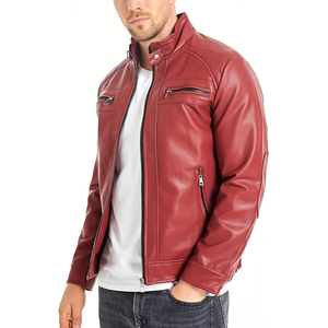 Veste de moto en cuir tendance avec poches zippées - Product Image 2