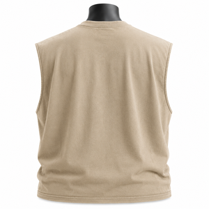 Camiseta sin mangas vintage lavada para hombre, estilo oversize, con estampado gráfico, de algodón, estilo streetwear. - Product Image 2