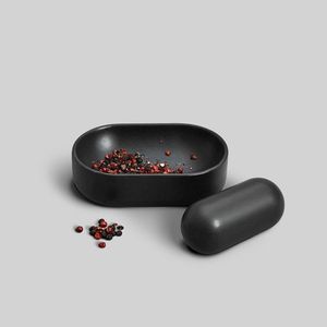Juego de mortero y mortero de porcelana de lujo de mármol blanco, trituradora de pastillas de Metal, molinillo de especias, tazón de hierbas, polvo de Pesto - Product Image 3