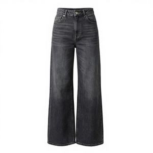 Pantalones Vaqueros de Mezclilla de Pierna Ancha para Mujer, Diseño Elegante, Lavado Claro, Color Personalizado, Transpirables, de Algodón, Ropa Urbana - Product Image 1