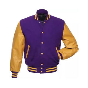 Veste universitaire formelle unisexe brodée sur mesure, en toile, fermeture éclair, poignets rayés, vintage, enduite, pour le printemps, pour les jours de match, taille XS - Product Image 1
