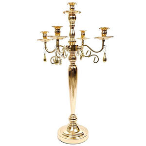 เชิงเทียนแขน5อันหรูหราแท่นวางเทียนอะลูมิเนียมทรงสูงทำจากโลหะสุดสร้างสรรค์งานฝีมือสุดสร้างสรรค์ - Product Image 1