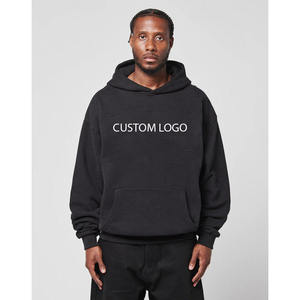 Sudadera con Capucha Negra para Hombre, Logotipo Personalizado, Manga Larga, Sudadera con Bolsillo Canguro, Trackstar OEM, Marca Privada - Product Image 1