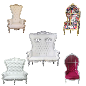 Grande demande Vente en gros Chaises de mariage de luxe Chaise trône reine roi à dossier haut pour fête de mariage Produits d'Indonésie - Product Image 5