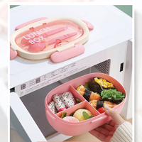 Fiambrera de oficina Bento portátil ecológica de grado alimenticio, fiambrera de 850ml con botella de agua de 480ML