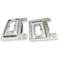Plaque de fixation homologuée CETL, norme canadienne, avec vis, en acier galvanisé, 1 poste, pour montage basse tension sur cloison sèche, fixation par clouage