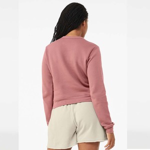 Suave Relajado Algodón Orgánico Logo Cropped Sudadera Mujer - Product Image 2