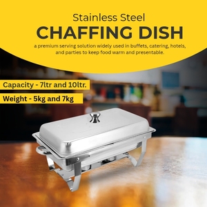 Top Seller Stainless Steel <b>Chafing</b> <b>Dishes</b> for <b>Buffet</b> Roll Edge Designed <b>Chafing</b> <b>Dish</b> <b>Buffet</b> <b>Set</b> Food Warmers for Parties - Product Image 2