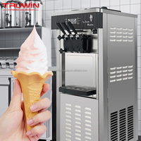 Machine à glace molle professionnelle de comptoir en acier inoxydable, 3 saveurs (Yaourt, Lait, Chocolat, Eau), haute productivité, Nouveauté