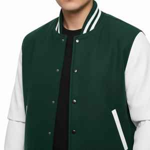 Vestes universitaires en laine Melton pour hommes Vente en gros Veste Letterman avec manches en cuir - Product Image 3