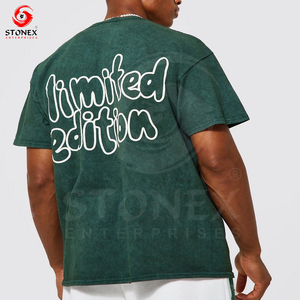 T-shirt personnalisé à manches courtes, coupe ample, en polyester/coton épais, pour homme, style streetwear décontracté d'été - Product Image 4