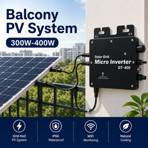 Microinversor de 300W para conexión a red, IP66 a prueba de agua, para sistema de paneles solares fotovoltaicos - Product Image 3