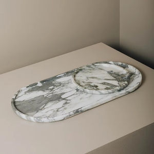 Plateau en marbre durable, adapté à un usage quotidien, pour servir les invités et décorer la maison - Product Image 1