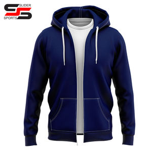 Sweat-shirts à capuche à fermeture éclair pour hommes et femmes, 100% polyester respirant, impression par sublimation avec logo personnalisé - Product Image 1