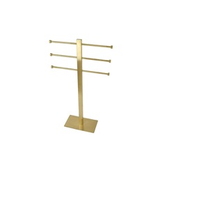 Rustic brass <b>towel</b> stand suitable for farmhouse decor enhancing warmth in <b>bathroom</b> interiors with classic appeal always - Product Image 3