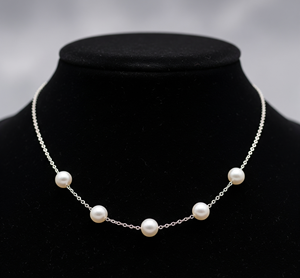 Usage quotidien 925 collier de perles de culture d'eau douce en argent bijoux délicats fabriqués à la main minimalistes de différentes tailles disponibles - Product Image 2