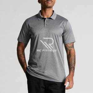 Polo homme en polyester 100% de haute qualité, uni, pour le sport en plein air, avec logo brodé. - Product Image 5