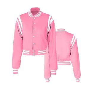 Haute qualité Logo personnalisé hommes essentiel classique PU rayé boutons fermeture Baseball Varsity veste 2 tons pour hommes 2025 - Product Image 6