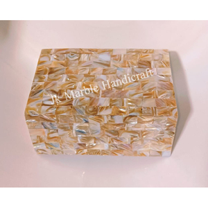 กล่องเครื่องประดับขัดเงาทำจากไม้ทรงสี่เหลี่ยมผืนผ้าฝังมุกสำหรับใส่สร้อยคอที่เก็บของตกแต่งบ้านธุรกิจ - Product Image 1