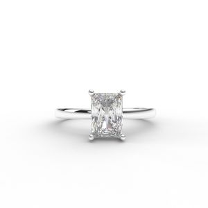 IGI Certified Radiant Cut Lab Grown Diamond Solitaire Engagement <b>Ring</b> in 14K White / Rose & Yellow Gold - Product Image 6