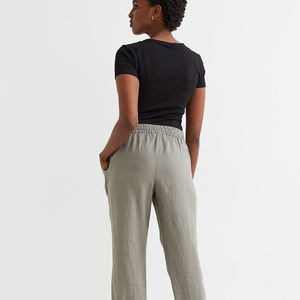 2025 Best New Fashion Autumn <b>Lady</b> Mid Waist Women's Trousers Casual High Quality Knitted Elastic Waist Windproof Customized - Product Image 6