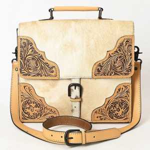 กระเป๋าเอกสารหนังวัวธรรมชาติสไตล์โบฮีเมียนสำหรับผู้หญิงกระเป๋าหนังแท้มีซิปแบบซ่อน - Product Image 2