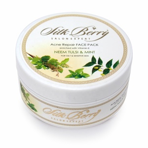 Masque facial anti-acné Silkberry Neem Tulsi & Menthe pour femmes 250g/900g Biologique Sans cruauté Animale Tous types de peau - Product Image 2