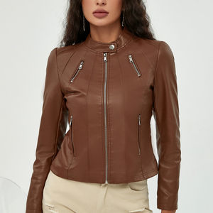 Veste en cuir pour femmes sur mesure de la meilleure qualité, respirante avec doublure en nylon fini personnalisable - Product Image 1