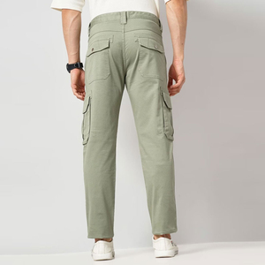 Pantalones Cargo Utilitarios para Hombre, con Múltiples Bolsillos, Duraderos, de Trabajo, de Pierna Recta, de Lona de Algodón, Casuales, para Uso en la Calle y al Aire Libre - Product Image 1