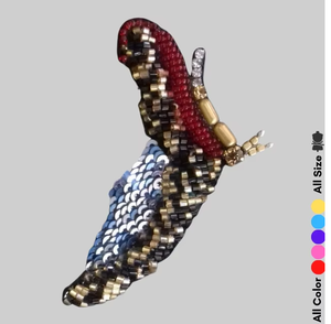 Patch de veste à perles papillon en gros, taille personnalisée, badge en tissu brodé, perles faites à la main pour robe et vêtements - Product Image 4