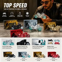Ensemble de parfums pour moto Tiverton Top Speed unisexe, 50+30 ml, parfum boisé, logo personnalisé OEM, eau de parfum, flacon en forme de moto rétro