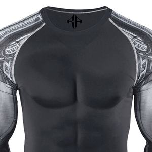 Ropa deportiva de color sólido Sublimación transpirable para hombre Rash Guard Spandex y poliéster Logotipo personalizado de alta calidad para hombre - Product Image 4
