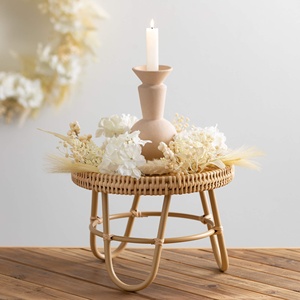 Ensemble de tables basses rondes vintage en bambou de luxe, style bohème, fabrication artisanale au Vietnam, vente en gros, OEM - Product Image 2