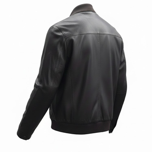 Veste Polo en Cuir pour Homme de Haute Qualité (Style Blouson Aviateur) Mode Personnalisable Manches Longues au Meilleur Prix Design - Product Image 4