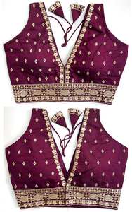 La blusa moderna tiene Zari, trabajo de hilo y trabajo hecho a mano Listo para la blusa Tiene un patrón abierto Froent y hermoso nudo de verano - Product Image 5