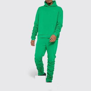 Trendy Men's Custom Logo 3D para Puff Print Stacked Chándal Heavyweight Plus Size Sudadera con capucha y pantalones de chándal Set para invierno - Product Image 1