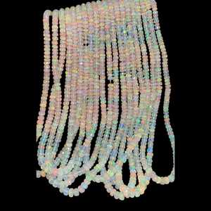 Perles rondes à facettes en opale éthiopienne blanche naturelle 3-5mm pour la fabrication de bijoux perles en vrac en gros - Product Image 6