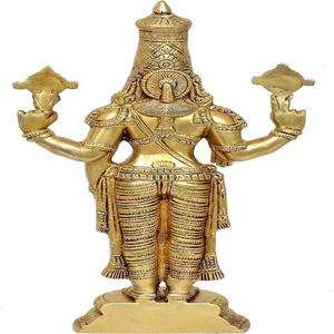 Aona รูปปั้นเทวรูปทองเหลืองสีดำและสีทอง18นิ้วการออกแบบสำหรับงานแต่งงานดิวาลีปูจา - Product Image 2
