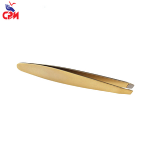 Pinzas de Cejas de Lujo con Punta Inclinada Dorada, Herramienta de Belleza para Depilación de Precisión, para Cuidado Profesional - Product Image 4