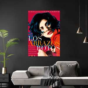 Affiche sur toile de style moderne « Broken Embraces » avec cadre noir pour décoration murale - Product Image 3