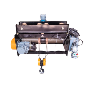 FLP Electric Wire Rope Hoist 1 TON Capacity 20 MTR Lifting Height Fall Panel <b>Brake</b> <b>Disc</b> <b>Brake</b> Gearbox Motor Remote Control IP55 - Product Image 1