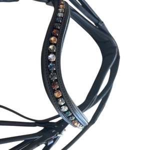 Cabezada Ecuestre de Lujo Personalizable con Cristales, Cuero PU Curvado, Nylon y Pedrería, Acolchada, 1.5 Pulgadas de Alto - Product Image 5