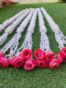 พวงมาลัยจัสมินแฮนด์เมดพร้อมเชือก tuberose และ runuculus Flower Bunche สำหรับการตกแต่งงานแต่งงานและงานปาร์ตี้ในงานเทศกาลทั้งหมด - Product Image 2